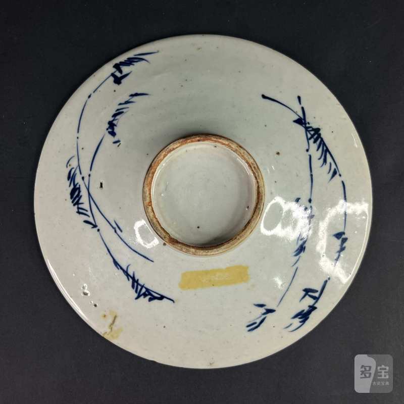清中期 青花釉里红松竹梅盘 - 图6